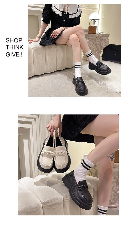 Retro All-Match Clogs Bow-Knot Platform Loafers